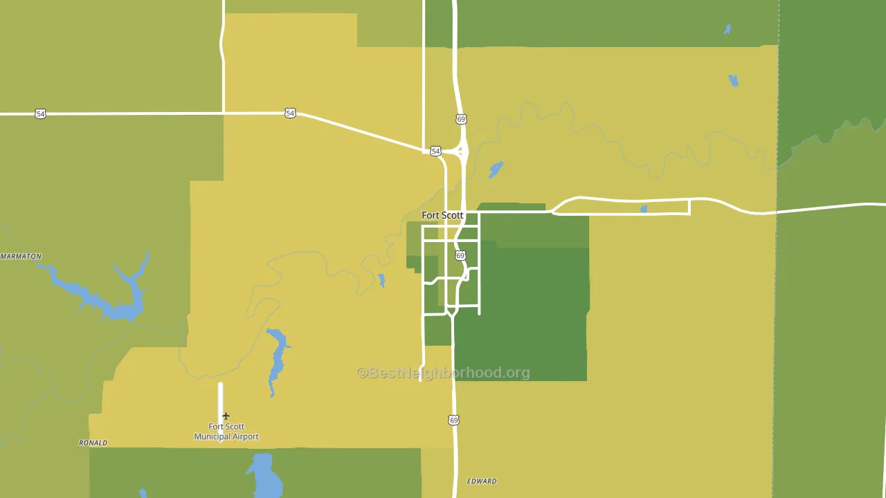 Fort Scott, KS block-group voter-turnout map