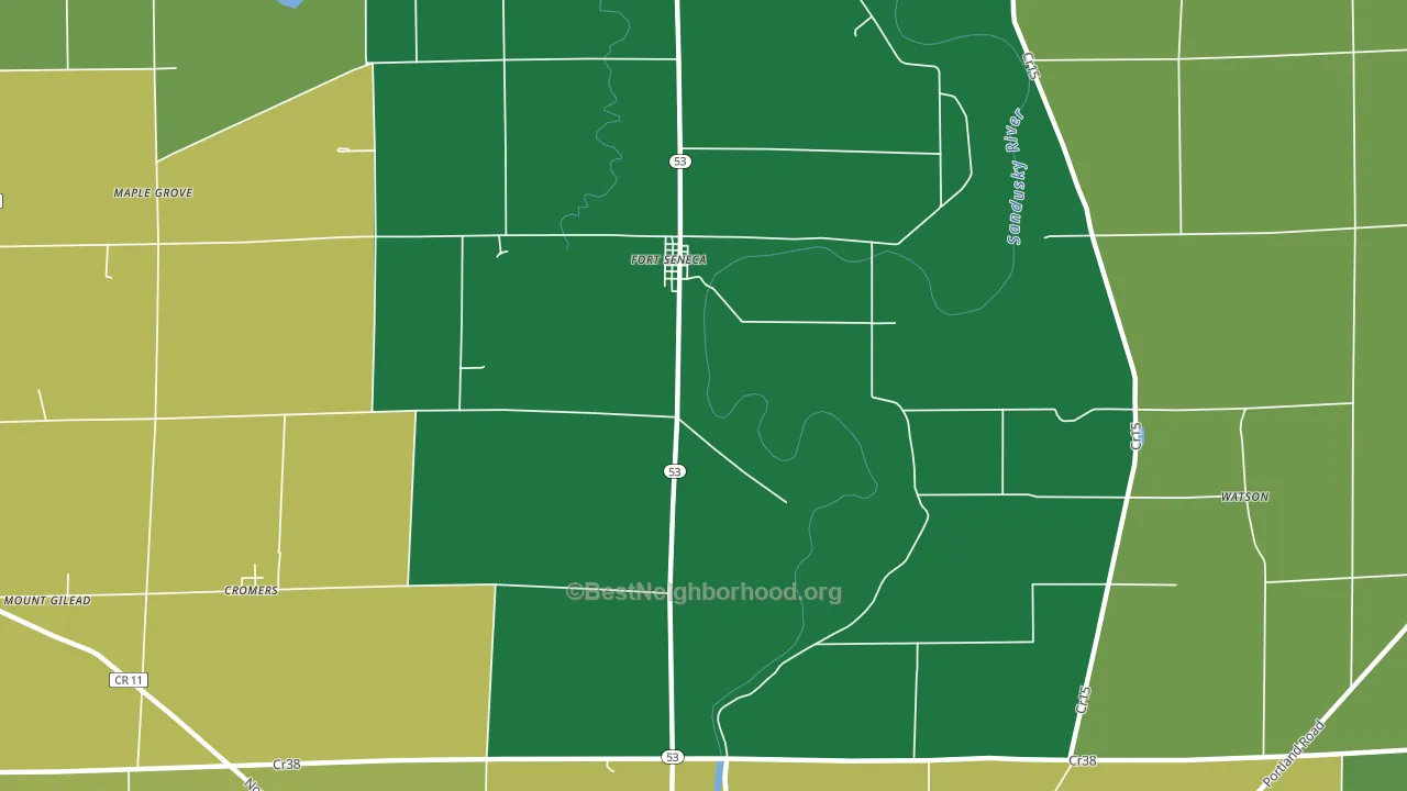 Fort Seneca, OH block-group voter-turnout map