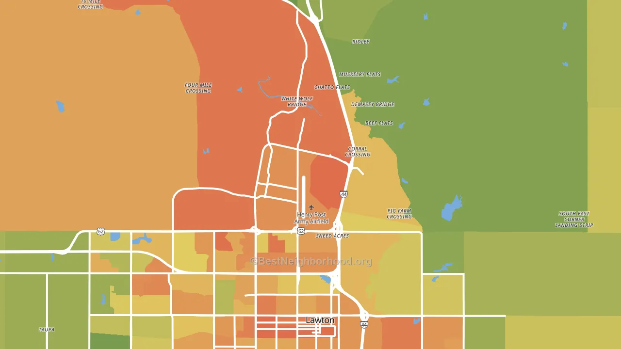 Fort Sill, OK block-group voter-turnout map