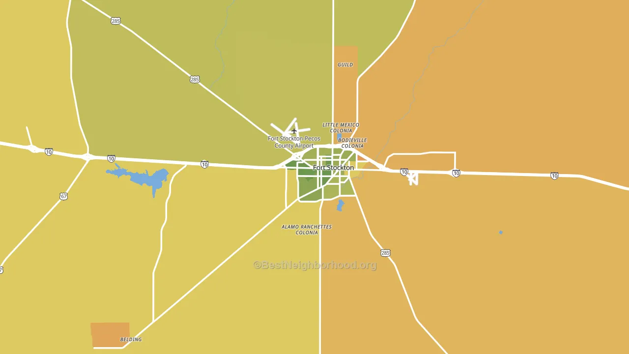 Fort Stockton, TX block-group voter-turnout map