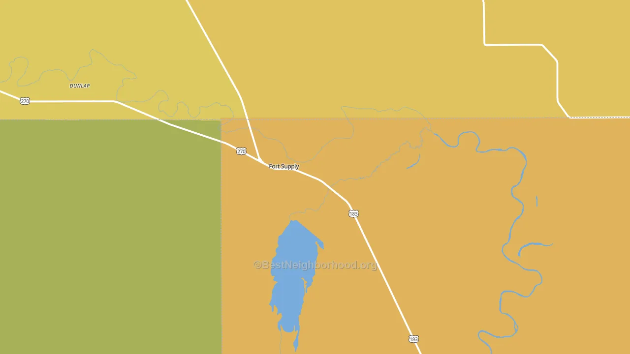 Fort Supply, OK block-group voter-turnout map