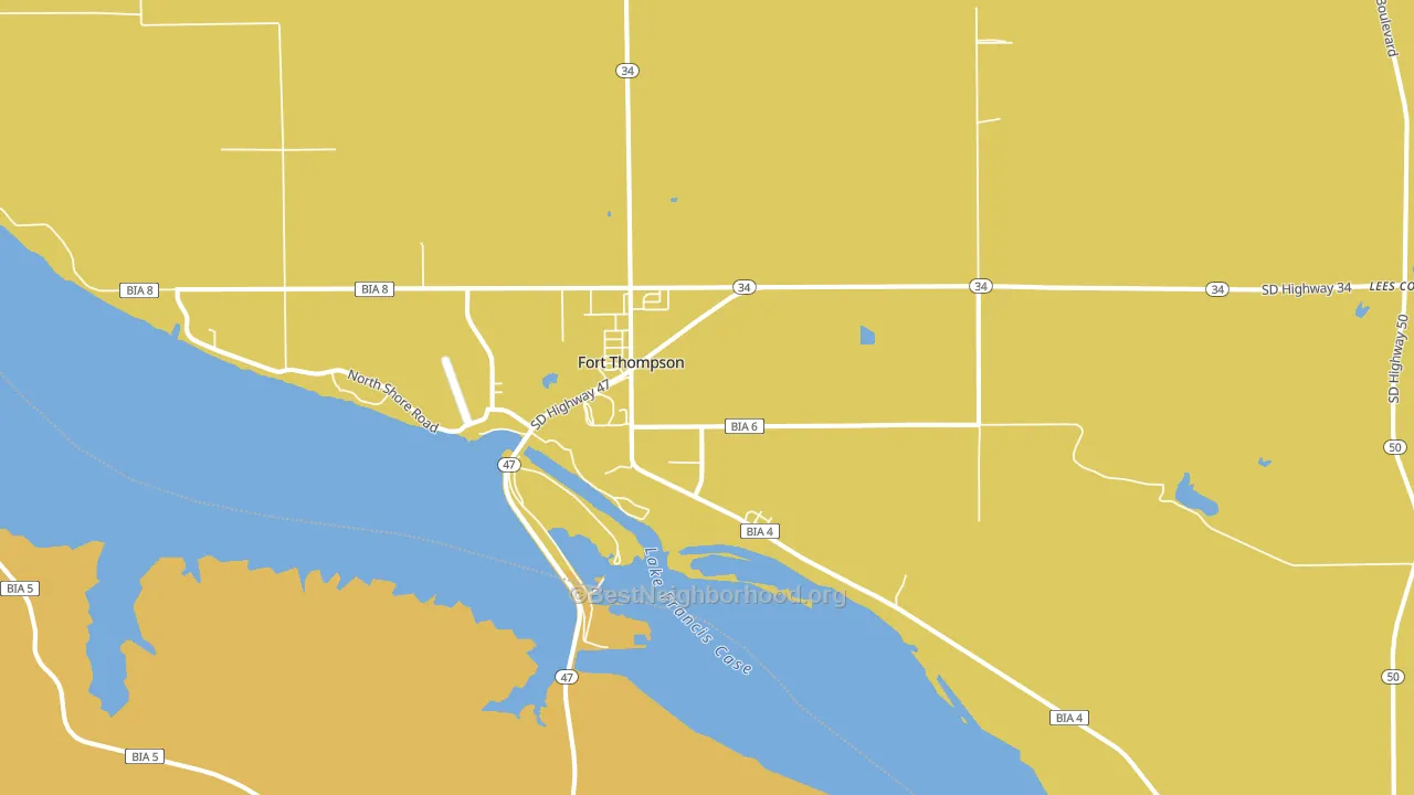 Fort Thompson, SD block-group voter-turnout map