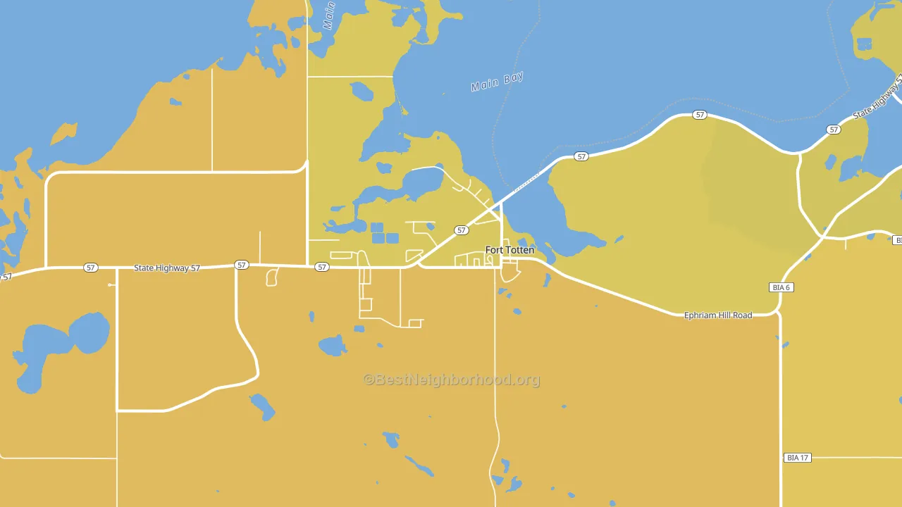 Fort Totten, ND block-group voter-turnout map