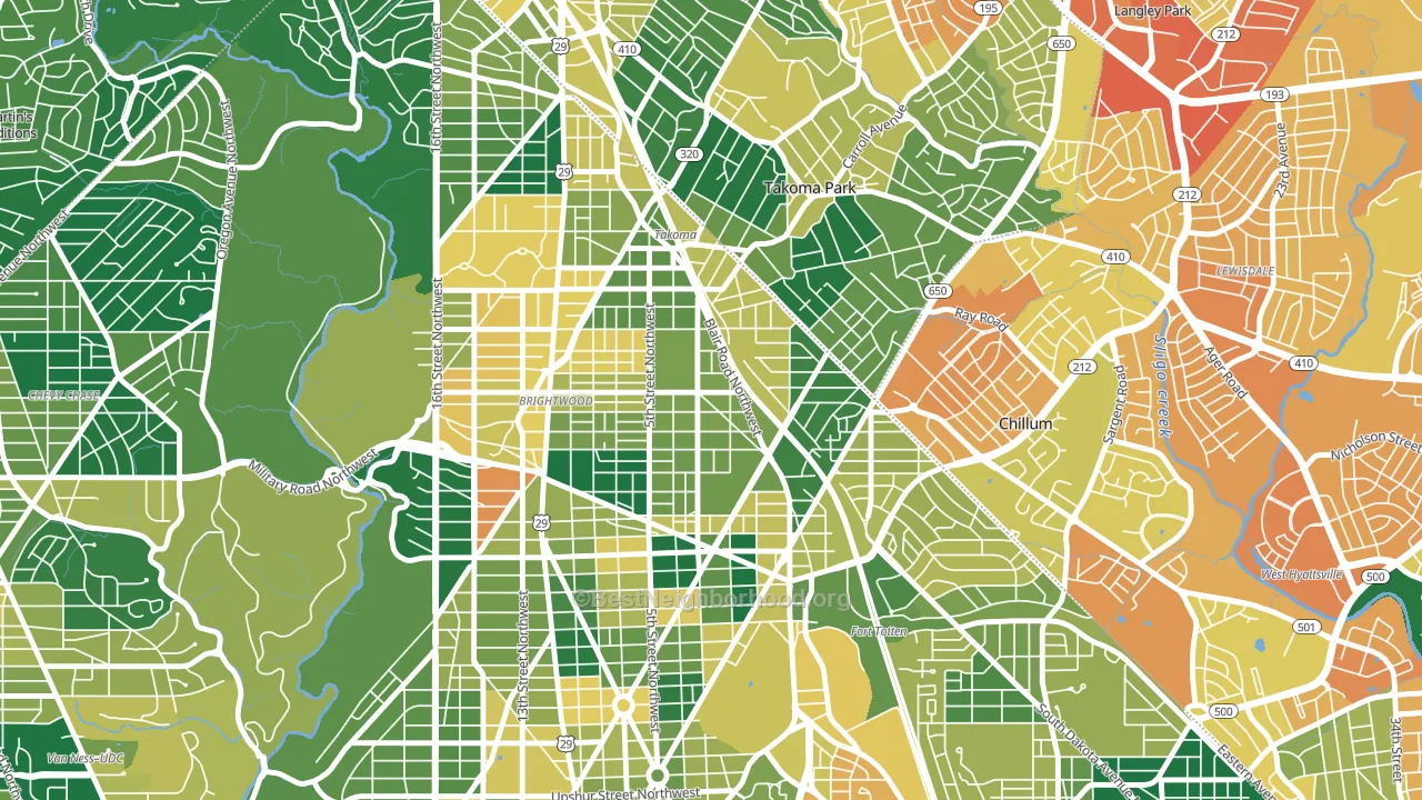 Fort Totten-Upper Northeast, Washington, DC block-group voter-turnout map