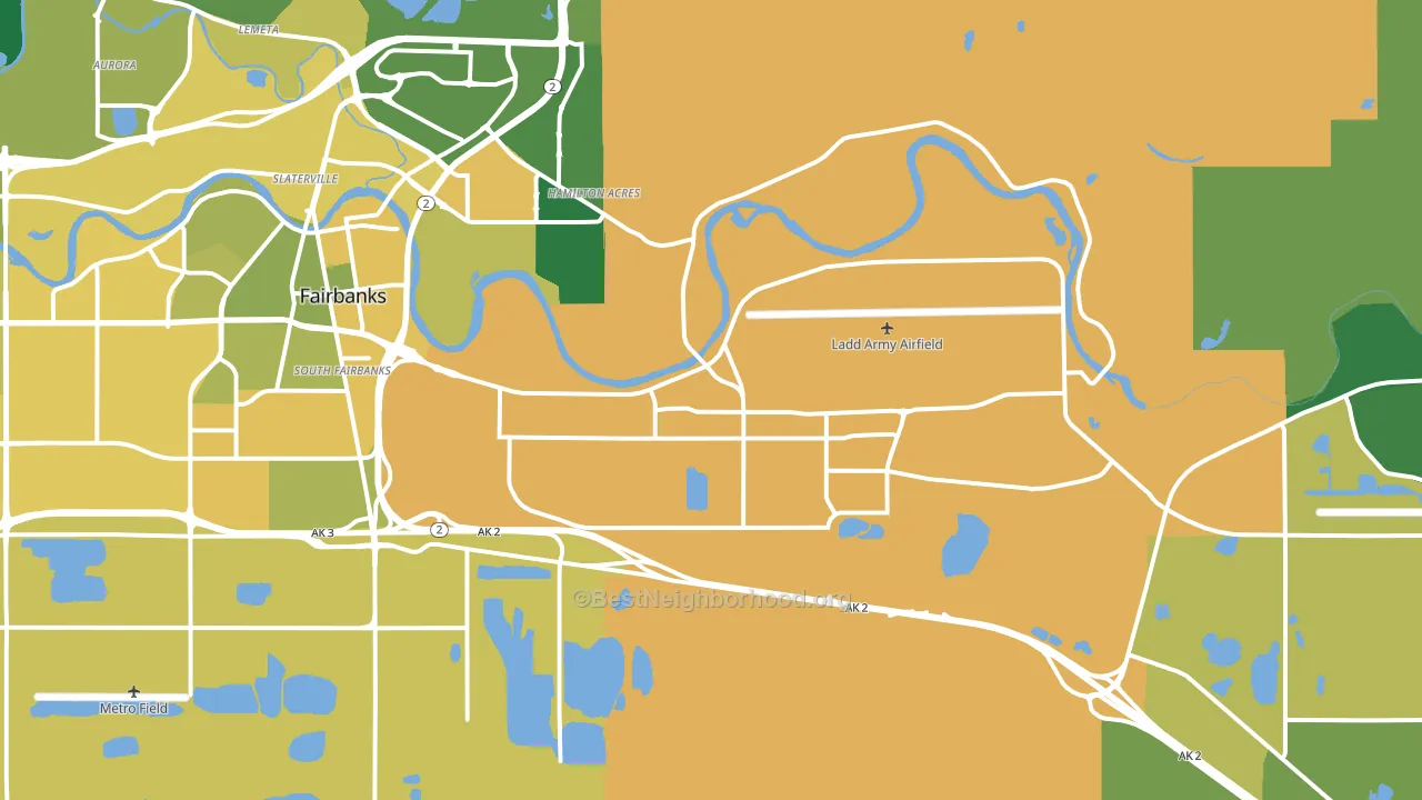 Fort Wainwright, AK block-group voter-turnout map