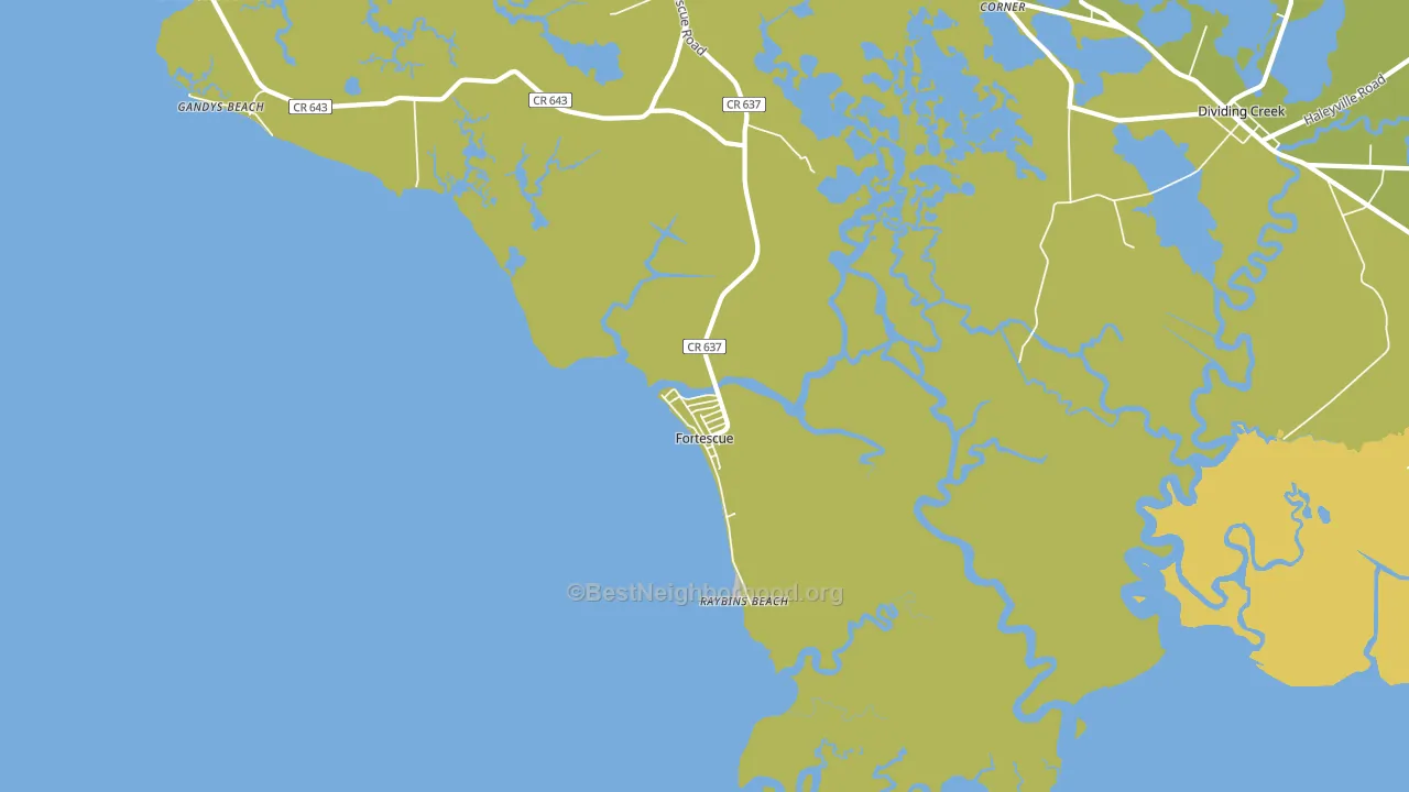 Fortescue, NJ block-group voter-turnout map