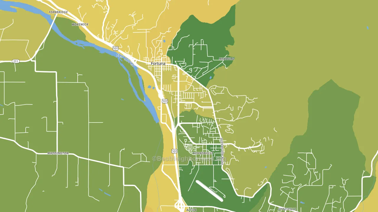 Fortuna, CA block-group voter-turnout map