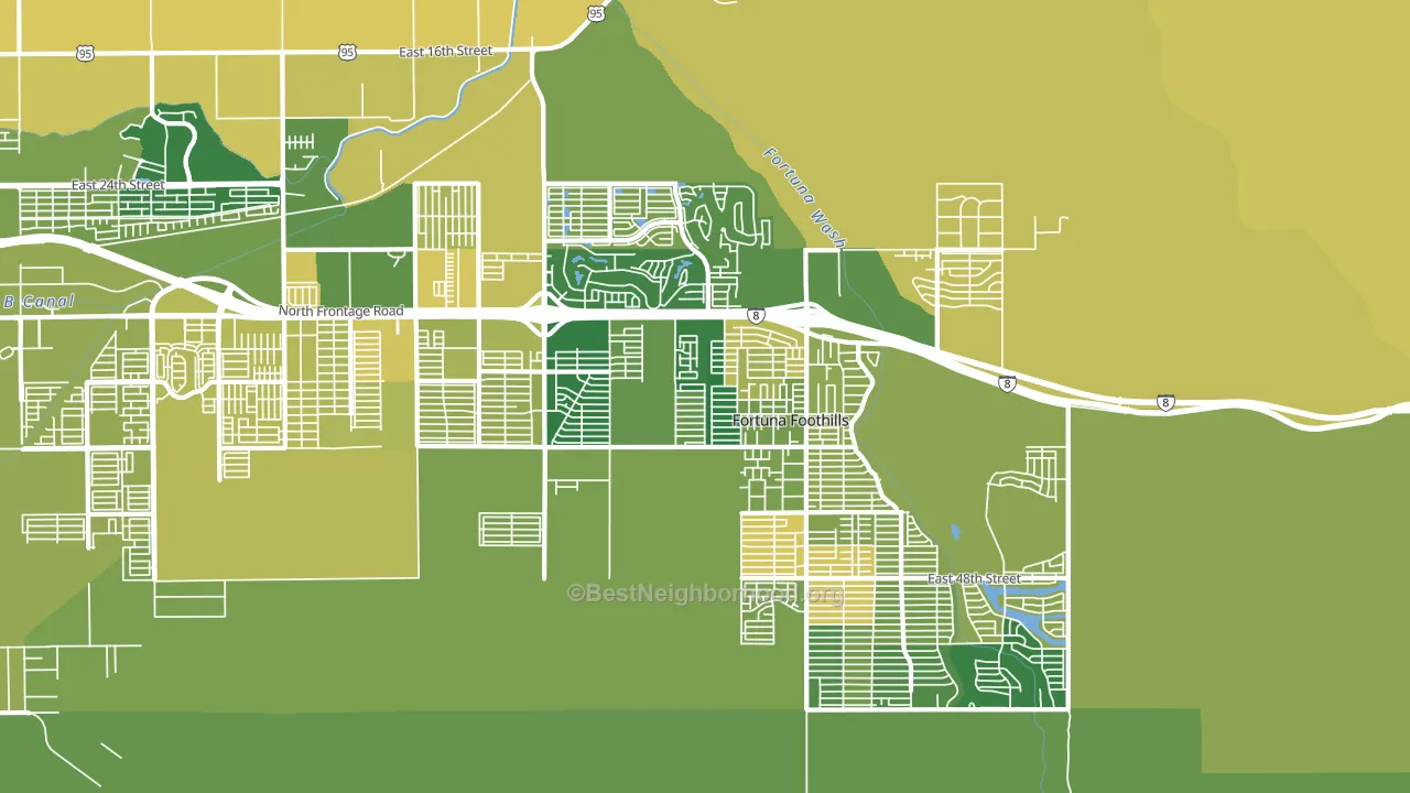 Fortuna Foothills, AZ block-group voter-turnout map