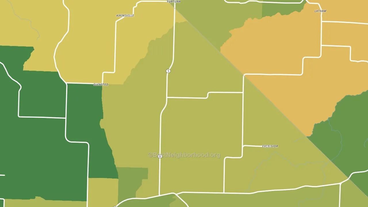 Fortuna, MO block-group voter-turnout map