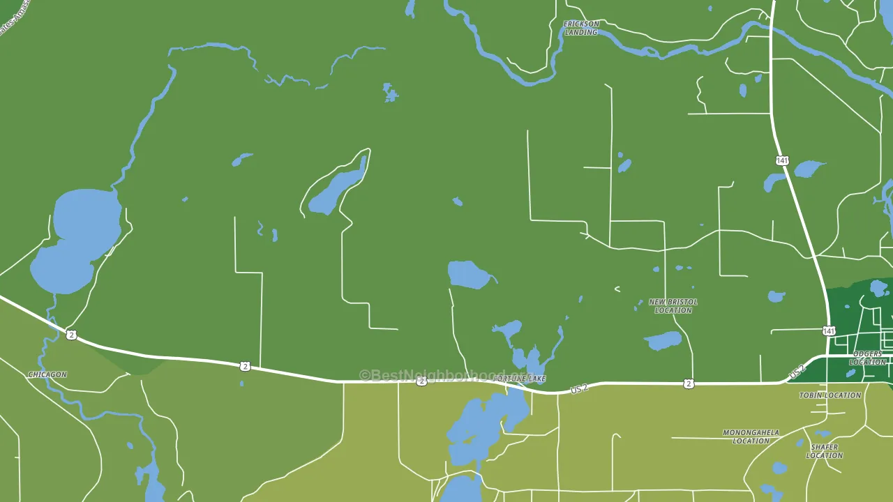 Fortune Lake, MI block-group voter-turnout map