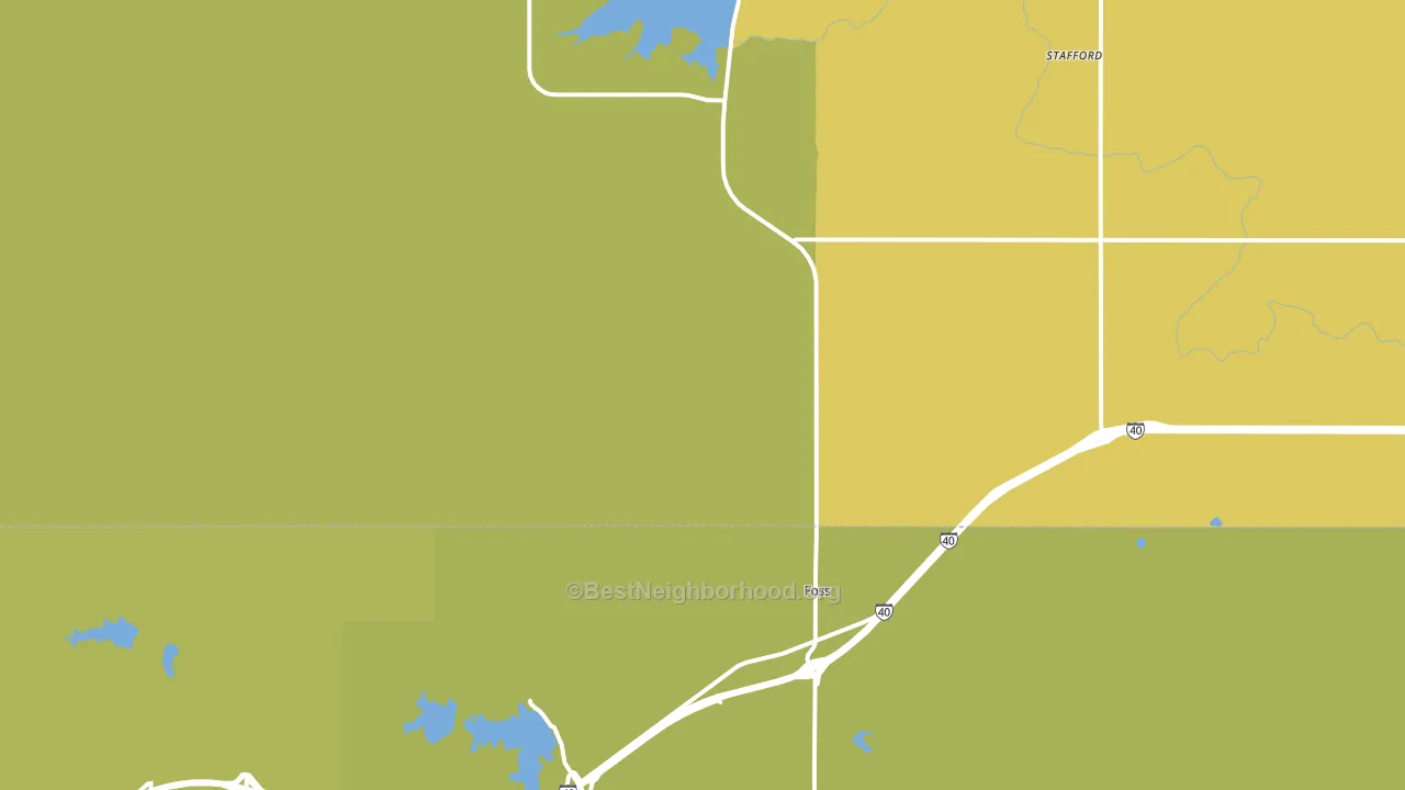 Foss, OK block-group voter-turnout map