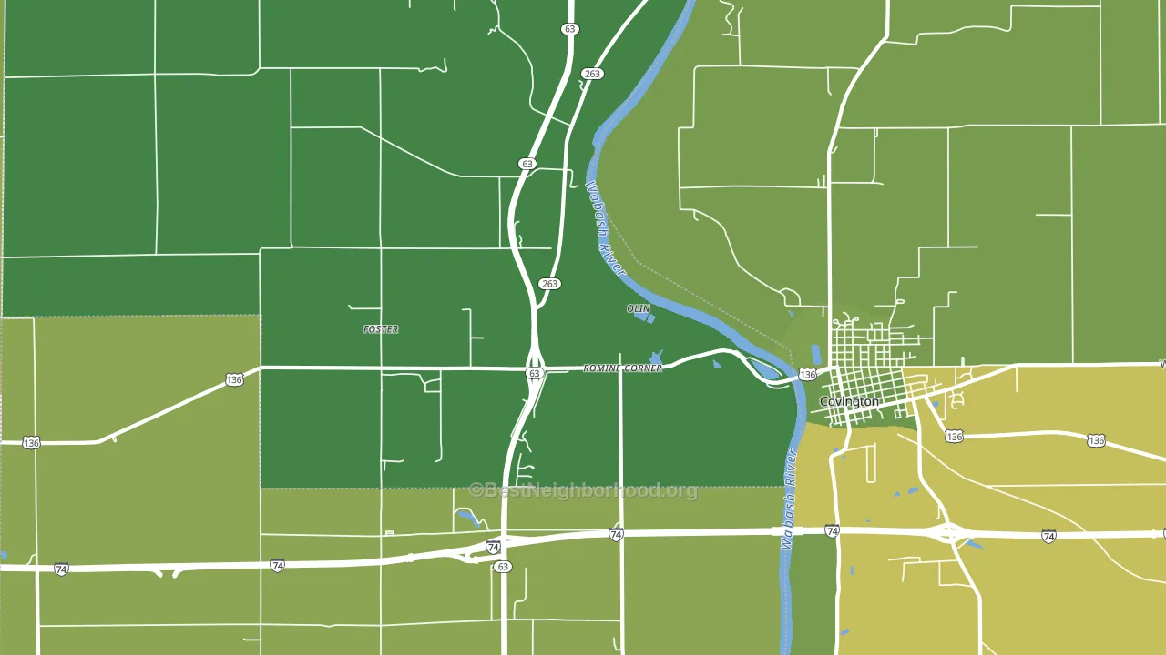 Foster, IN block-group voter-turnout map