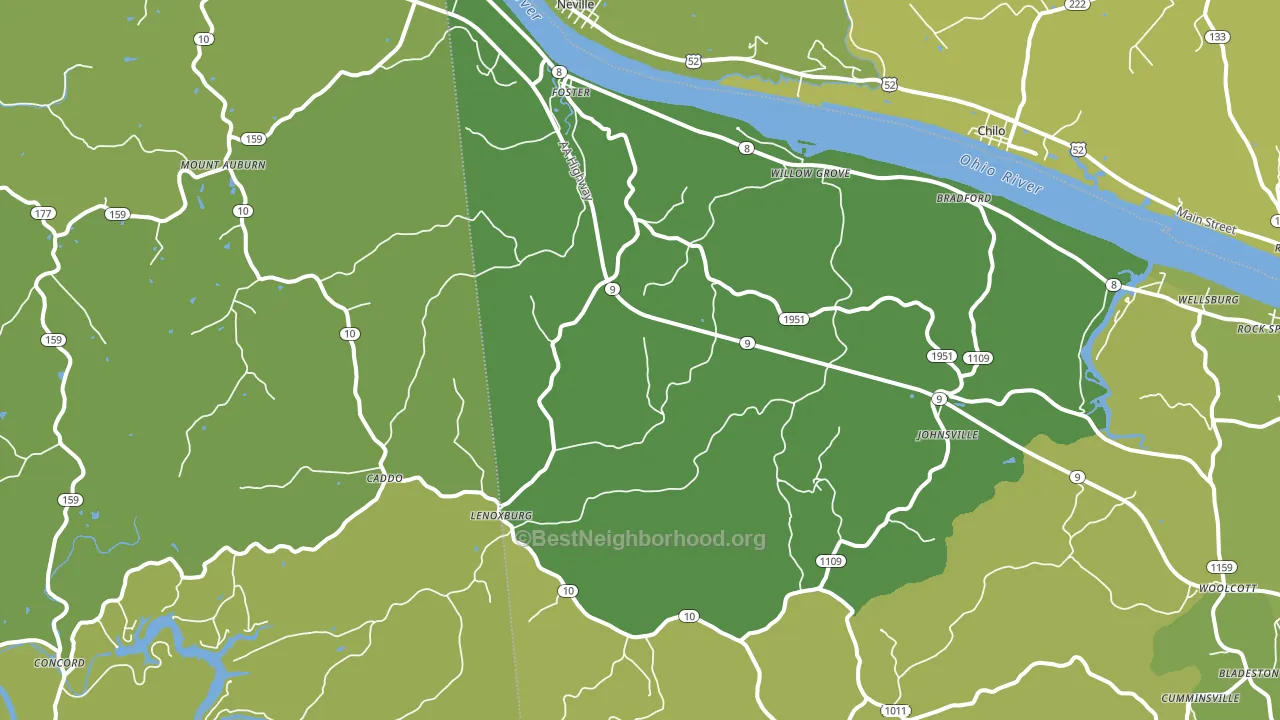 Foster, KY block-group voter-turnout map