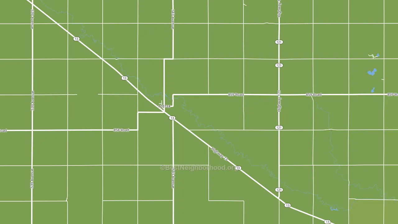 Foster, NE block-group voter-turnout map