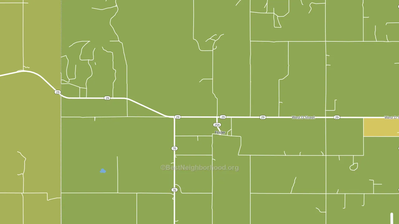 Foster, OK block-group voter-turnout map