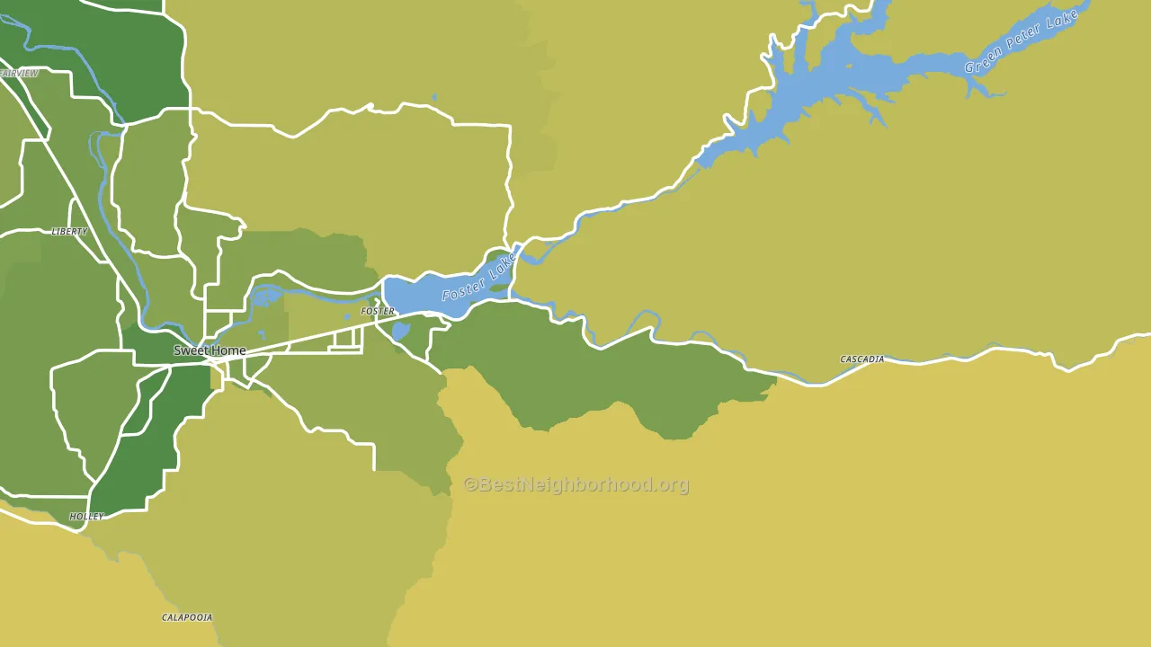 Foster, OR block-group voter-turnout map