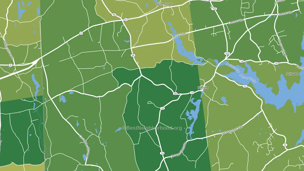Foster, RI block-group voter-turnout map