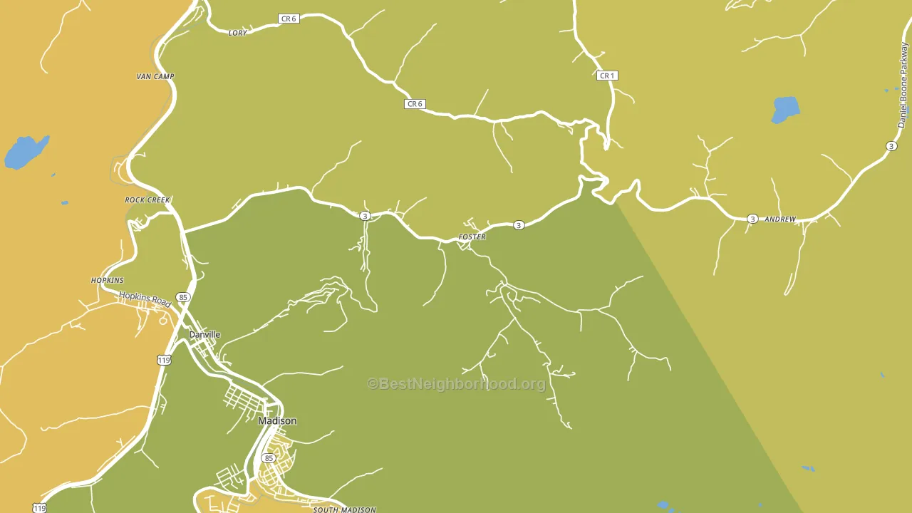 Foster, WV block-group voter-turnout map