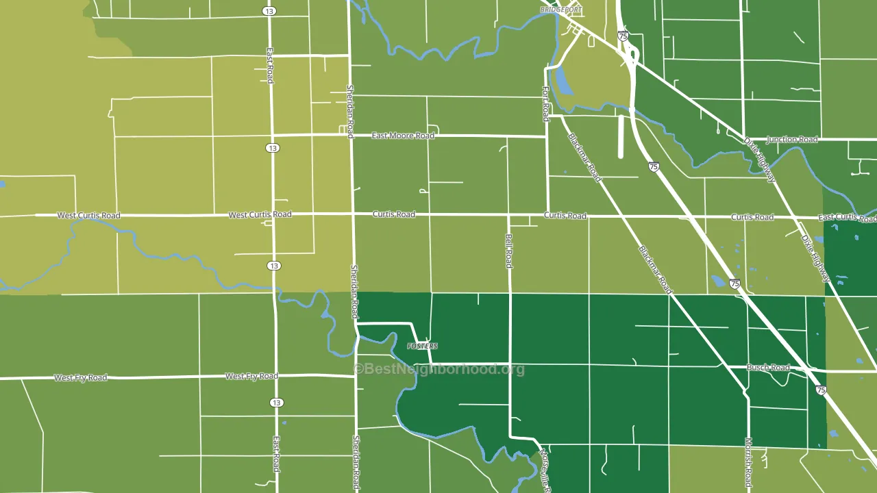 Fosters, MI block-group voter-turnout map