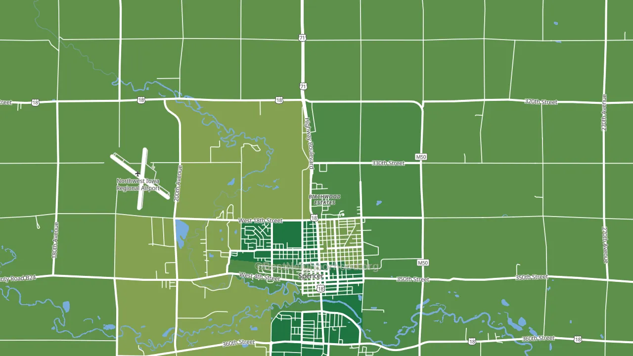 Fostoria, IA block-group voter-turnout map
