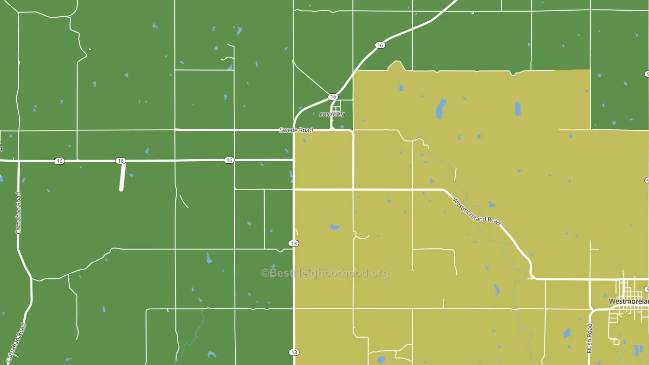 Fostoria, KS block-group voter-turnout map
