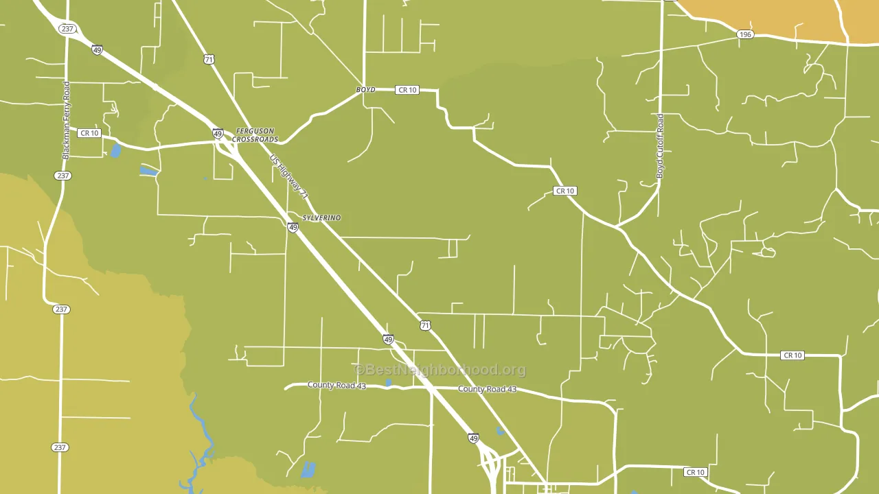 Fouke, AR block-group voter-turnout map