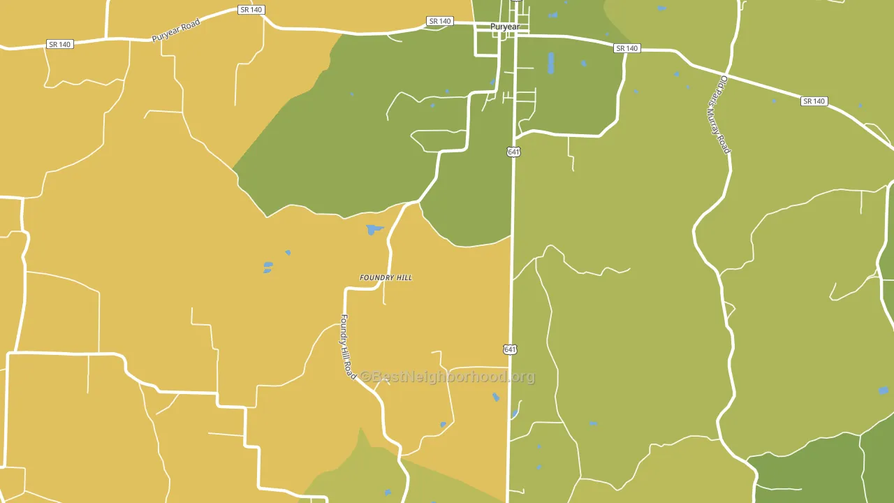 Foundry Hill, TN block-group voter-turnout map
