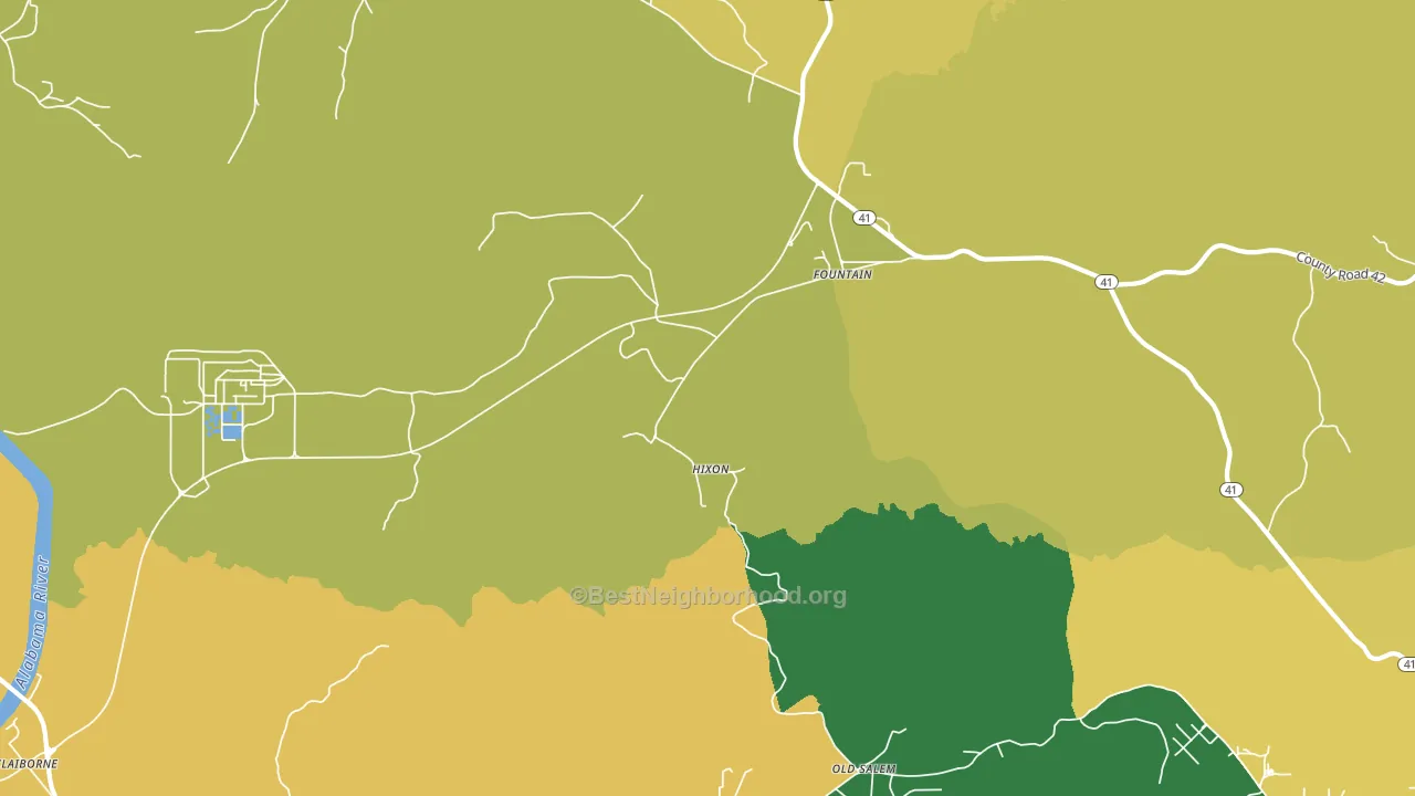 Fountain, AL block-group voter-turnout map