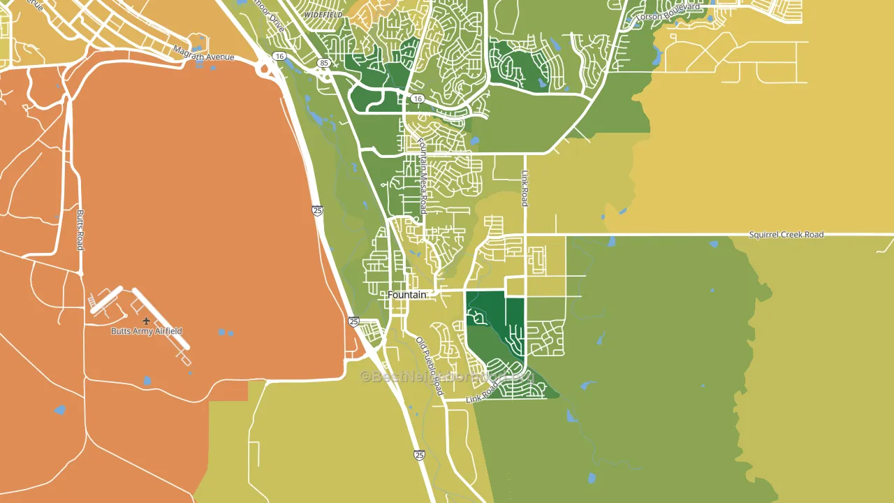 Fountain, CO block-group voter-turnout map