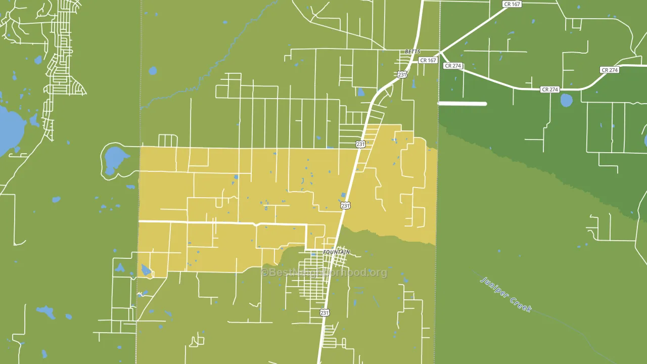 Fountain, FL block-group voter-turnout map