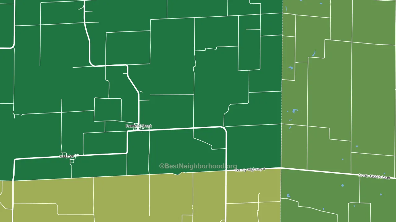 Fountain Green, IL block-group voter-turnout map