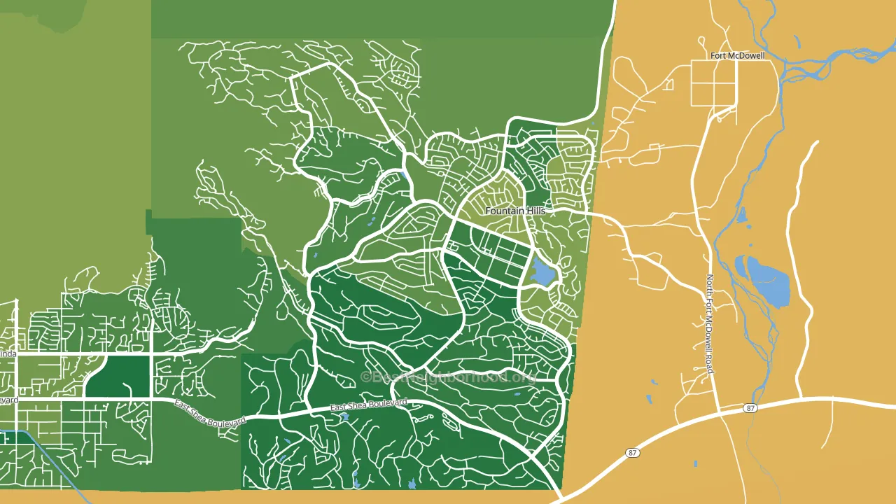 Fountain Hills, AZ block-group voter-turnout map