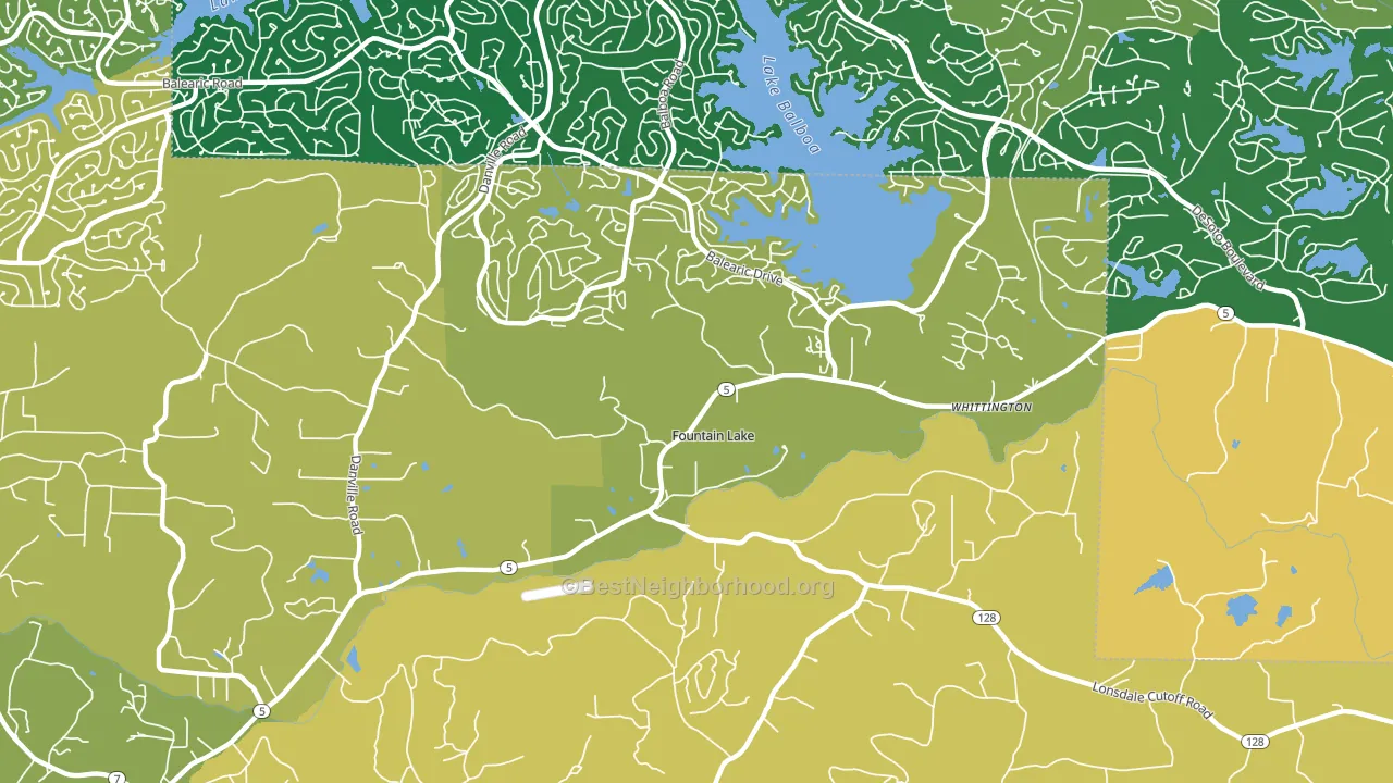 Fountain Lake, AR block-group voter-turnout map