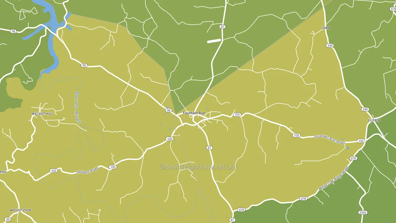 Fountain Run, KY block-group voter-turnout map