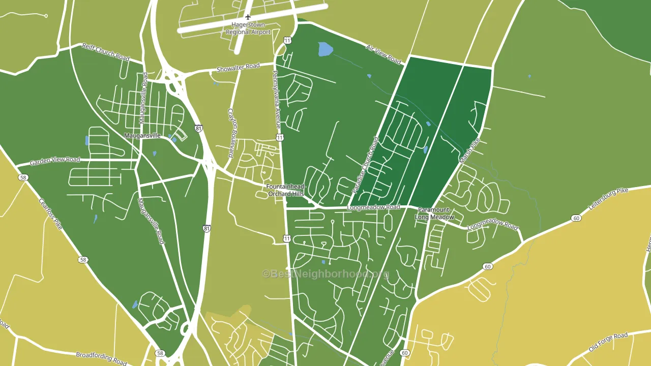Fountainhead-Orchard Hills, MD block-group voter-turnout map