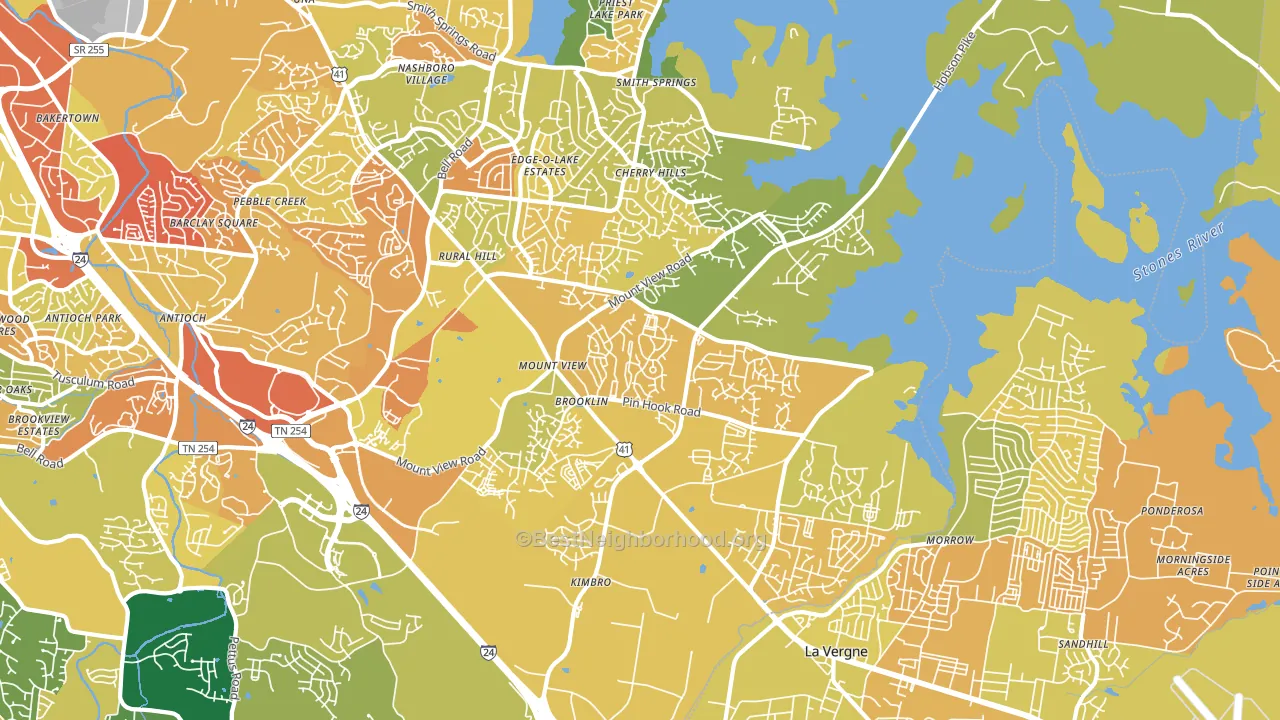 Four Corners, Antioch, TN block-group voter-turnout map