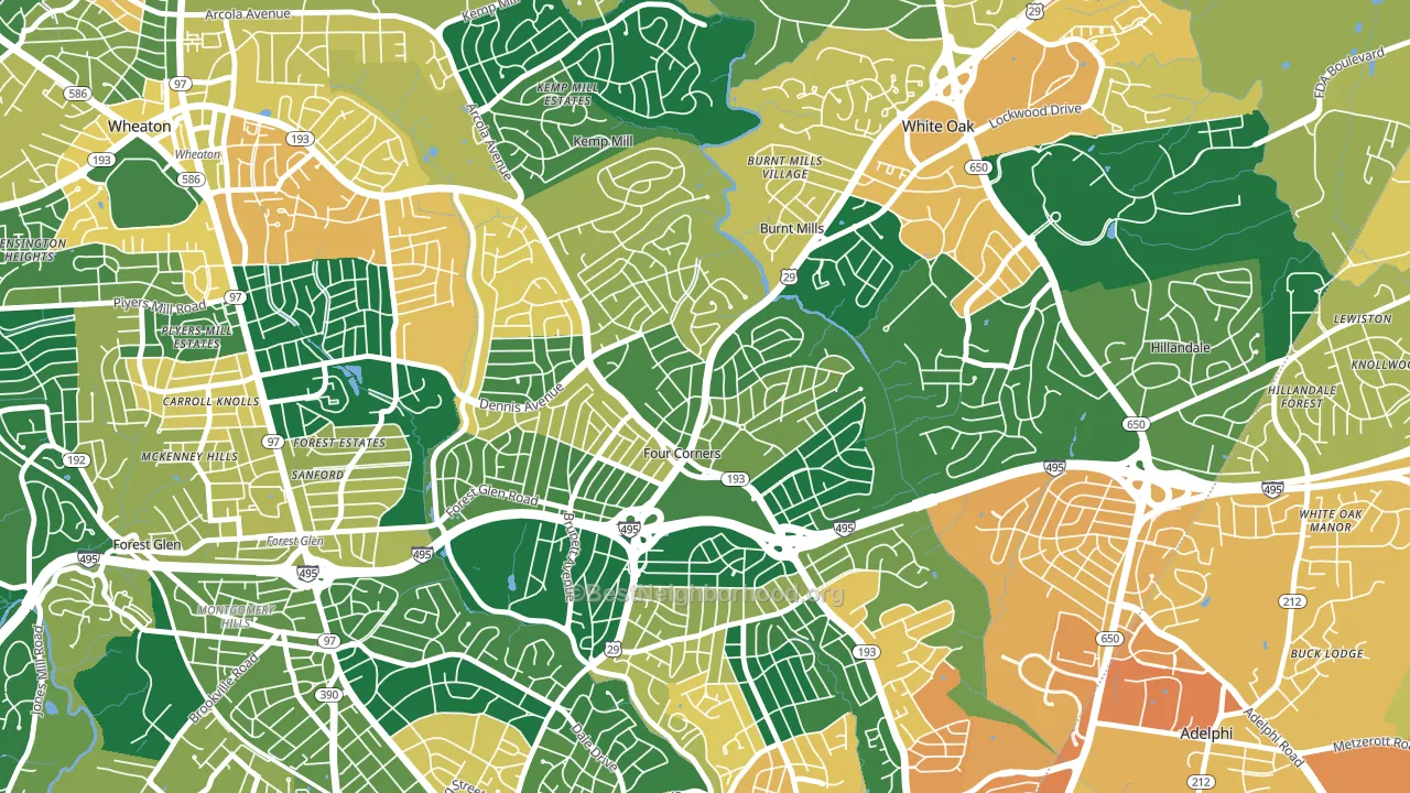 Four Corners, MD block-group voter-turnout map