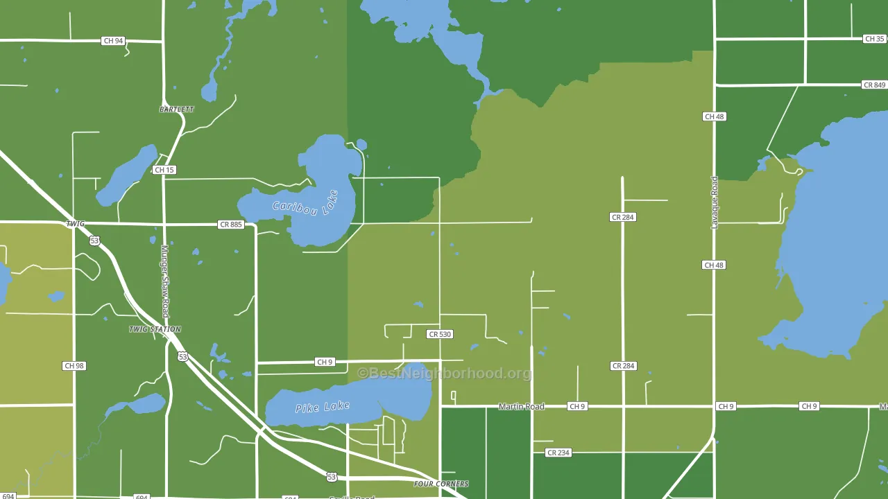 Four Corners, MN block-group voter-turnout map