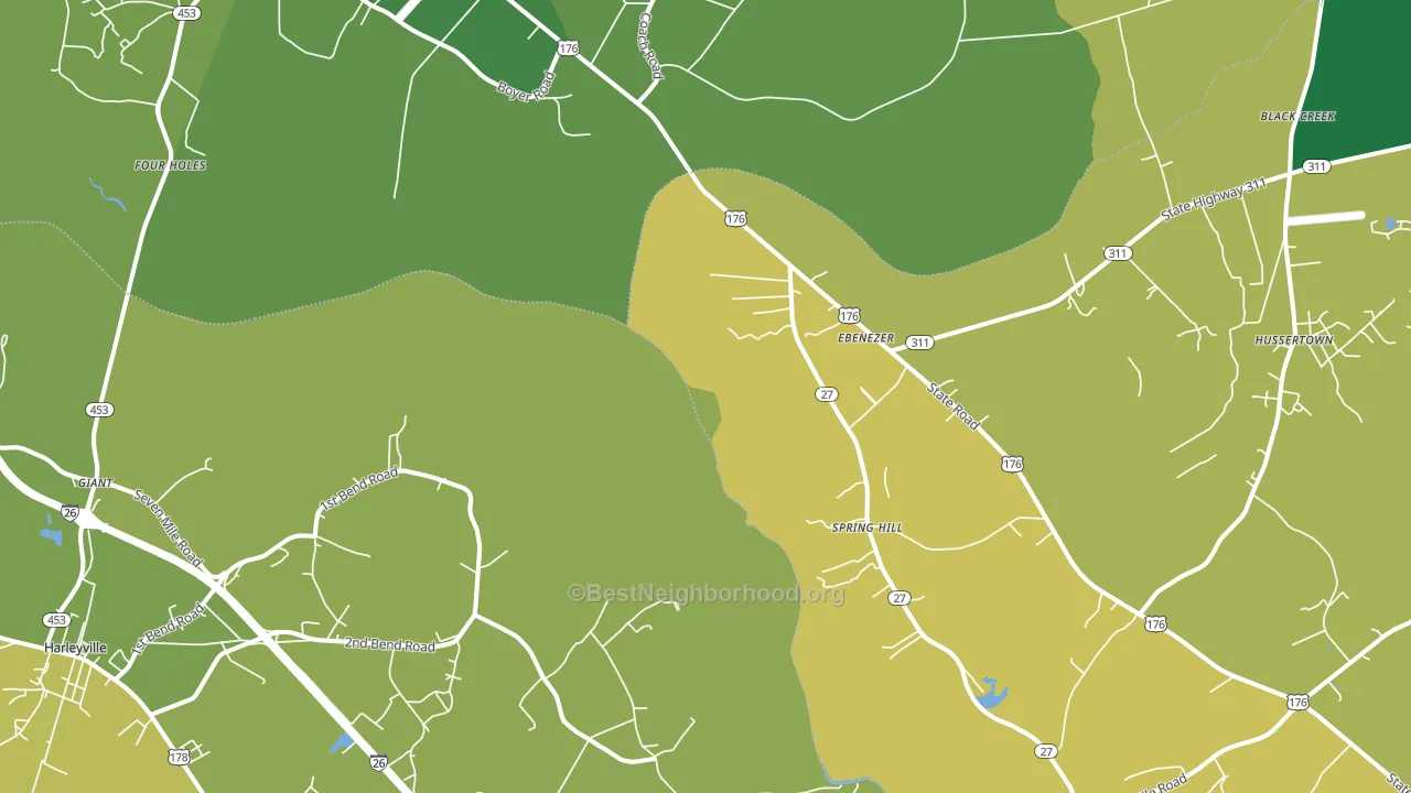 Four Holes, SC block-group voter-turnout map