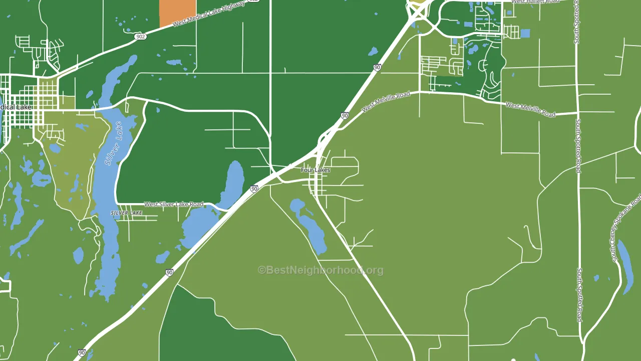 Four Lakes, WA block-group voter-turnout map