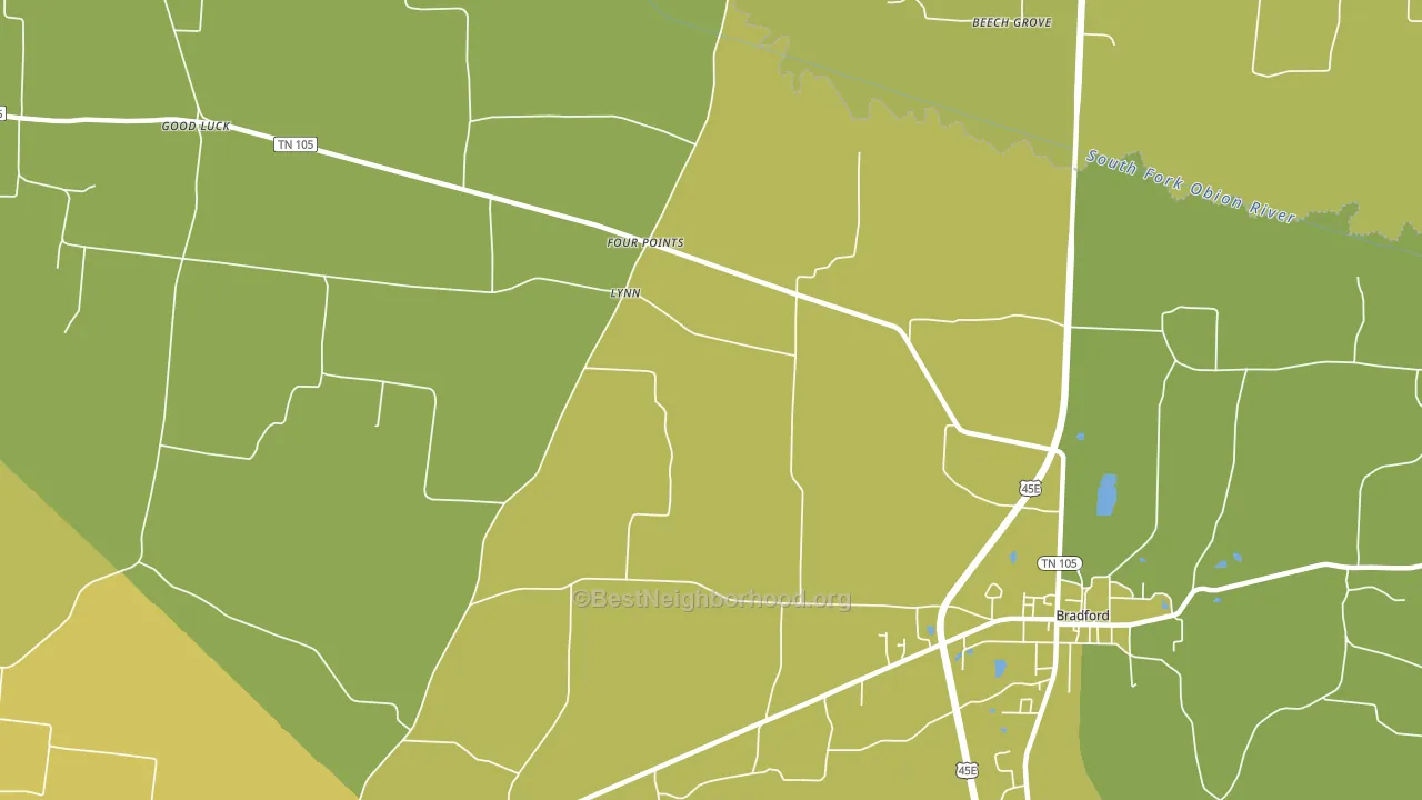 Four Point, TN block-group voter-turnout map