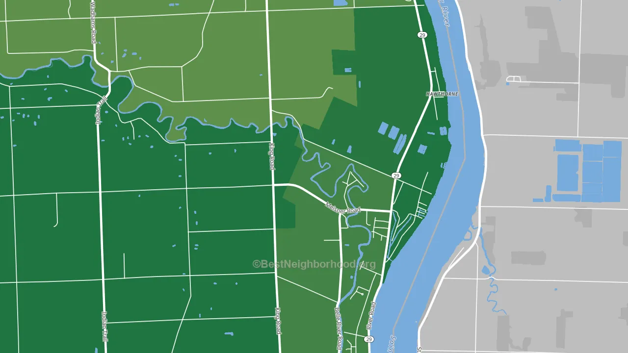 Four Towns, MI block-group voter-turnout map