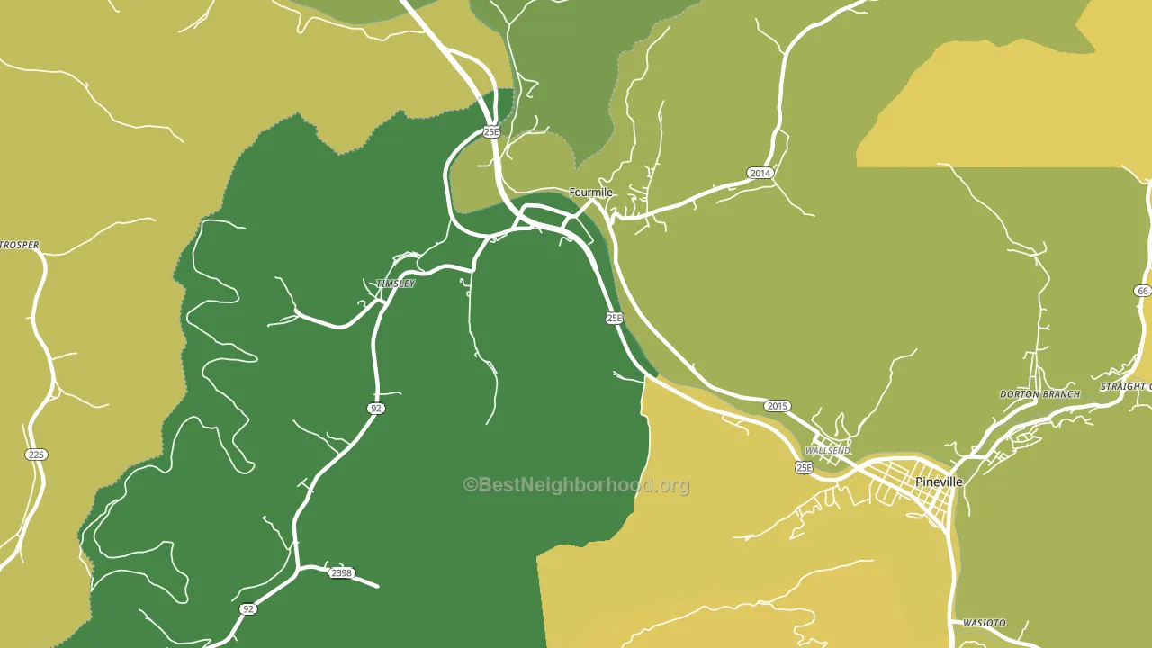 Fourmile, KY block-group voter-turnout map