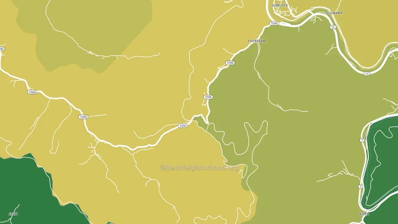 Fourseam, KY block-group voter-turnout map
