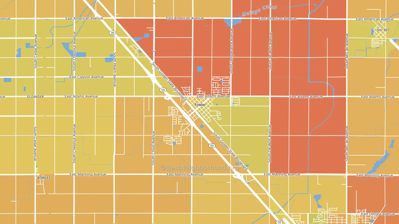 Fowler, CA block-group voter-turnout map