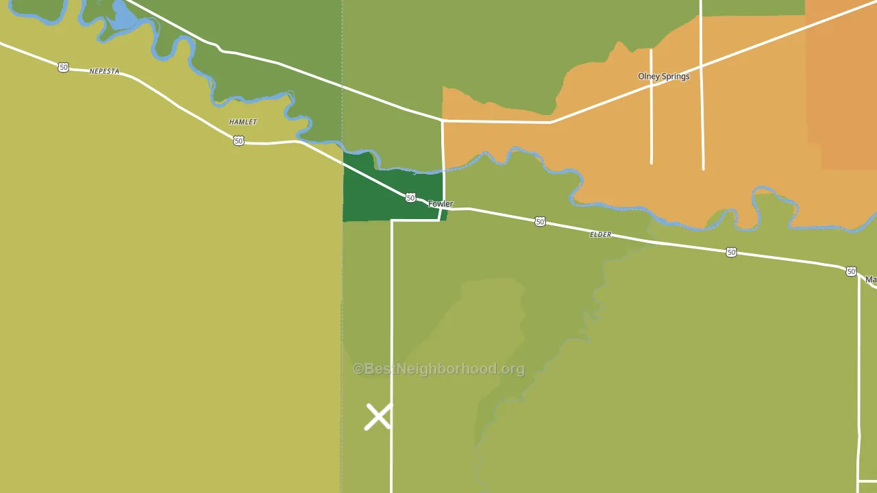 Fowler, CO block-group voter-turnout map