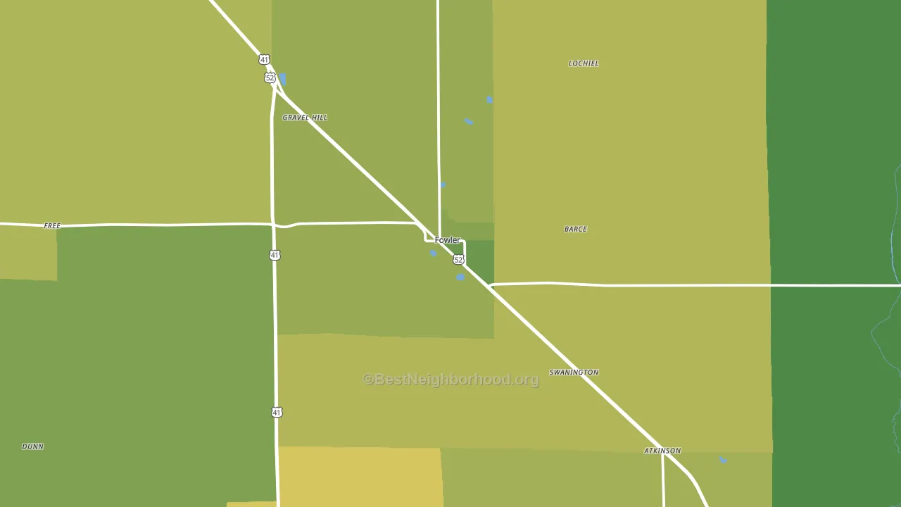 Fowler, IN block-group voter-turnout map