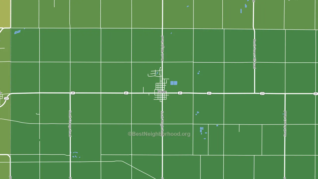 Fowler, MI block-group voter-turnout map
