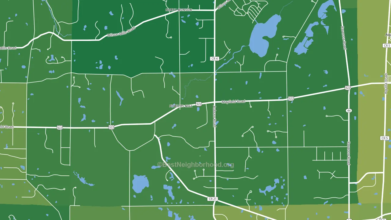 Fowlers Mill, OH block-group voter-turnout map