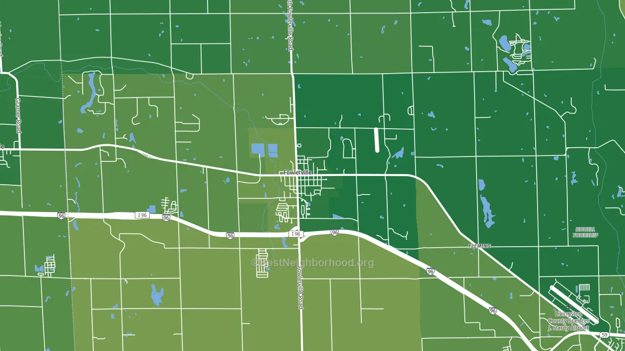 Fowlerville, MI block-group voter-turnout map